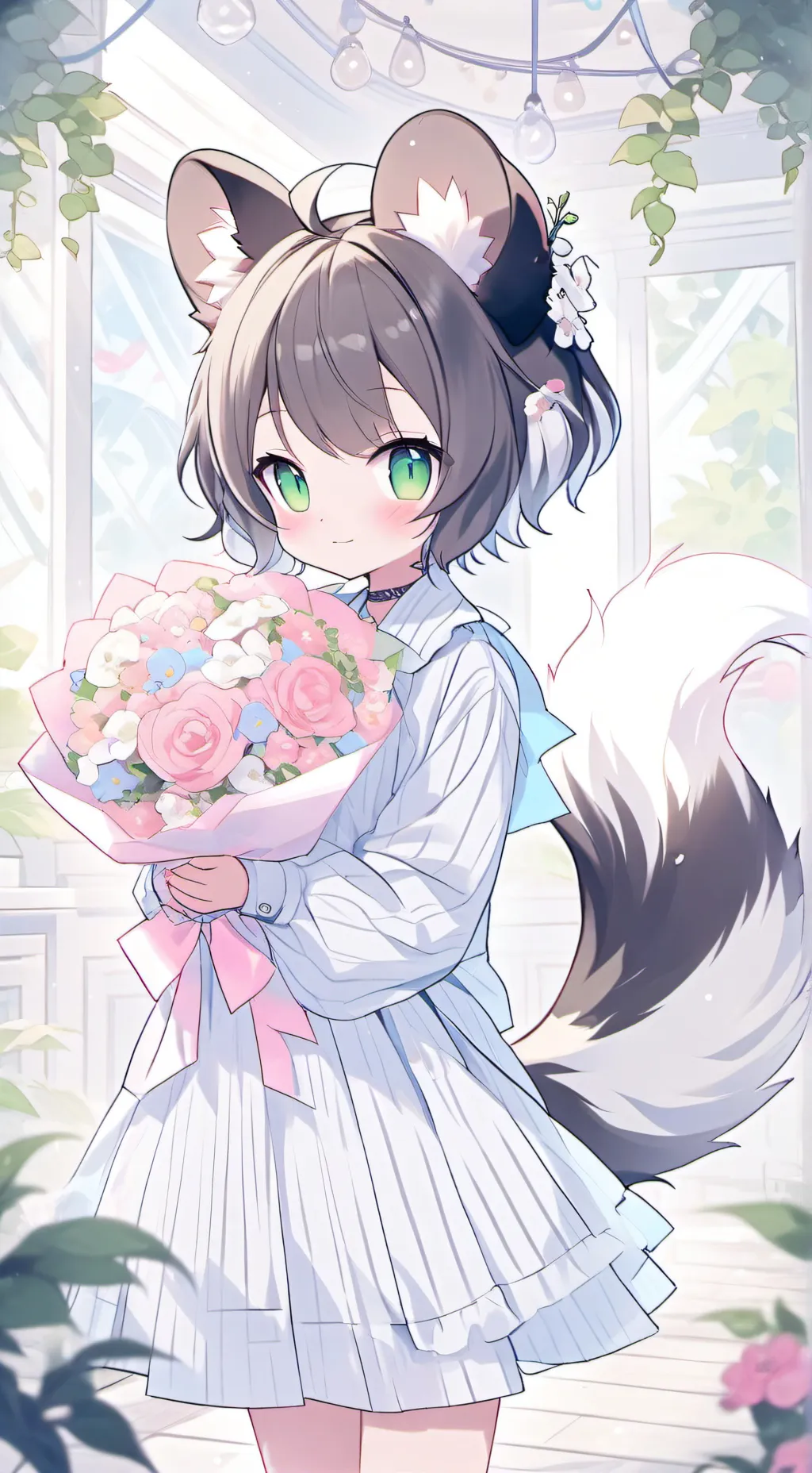 ai character: Striped Skunk Furry background