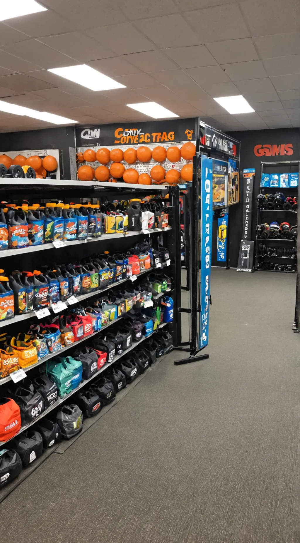 ai character: GYM STORE background
