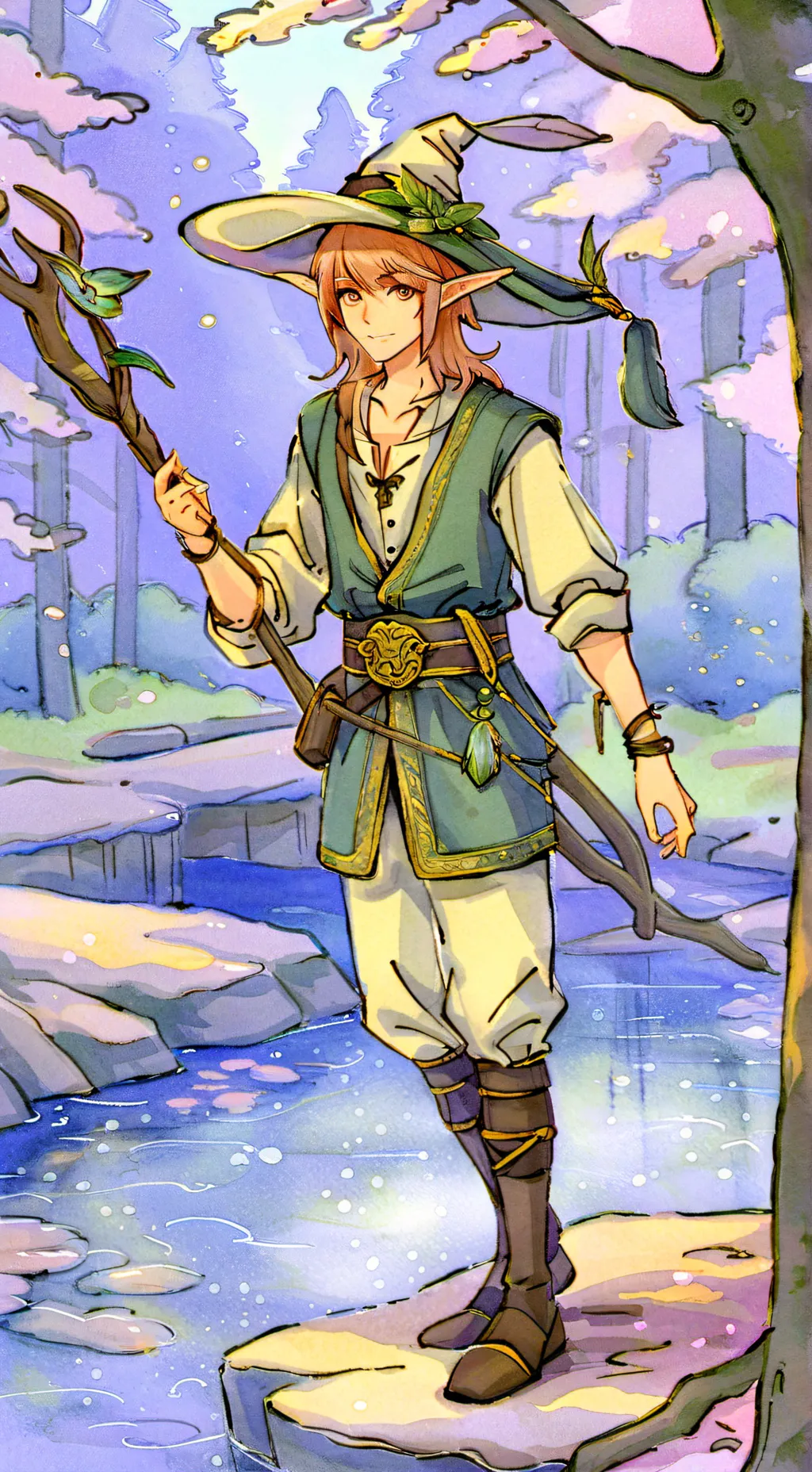 ai character: River Woods background
