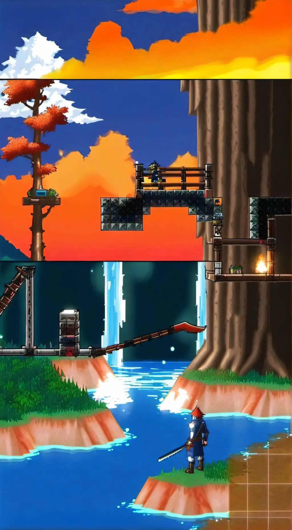 ai character: Bleach & Terraria background