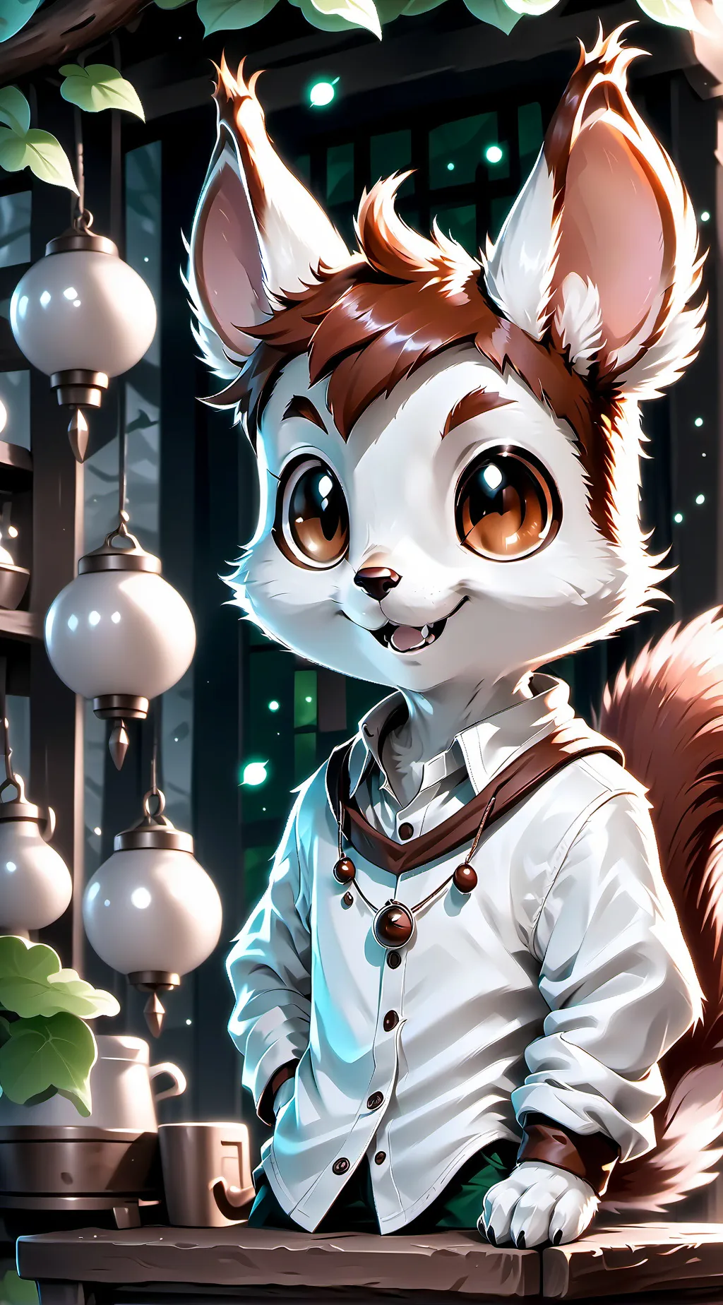 ai character: Rusty Squirrel Spirit background