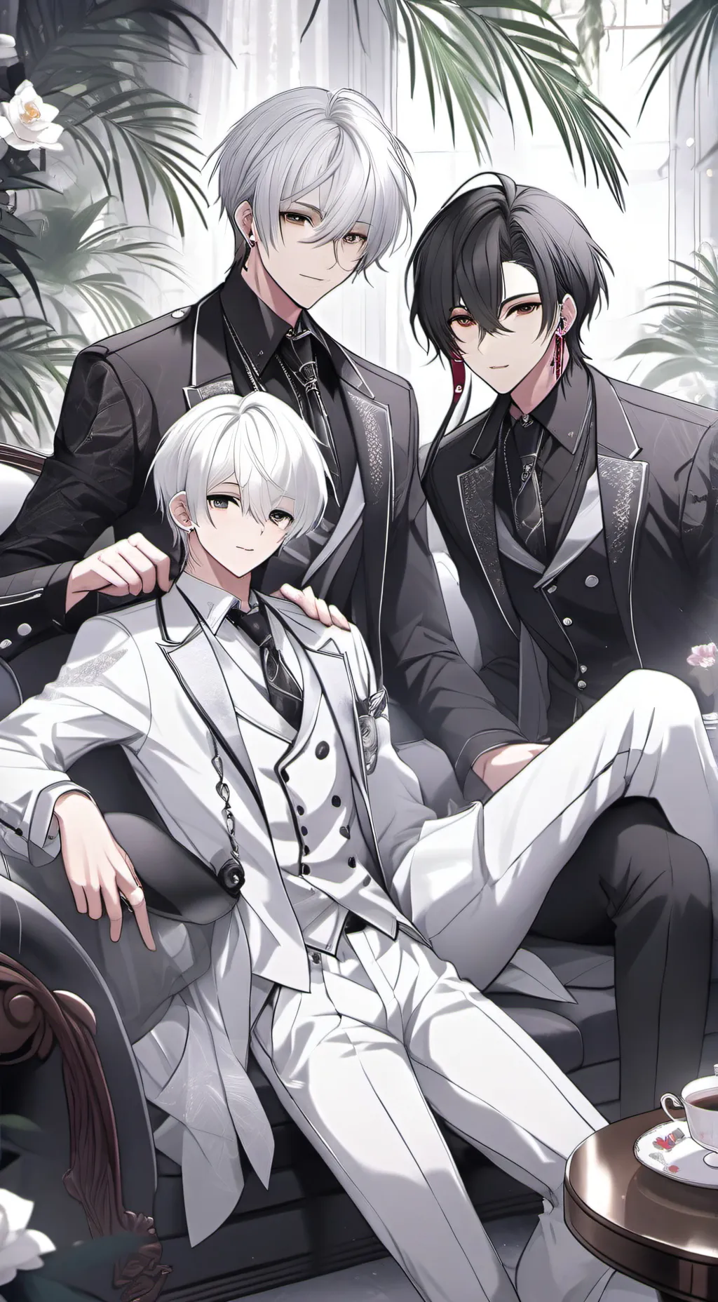 ai character: Theo, Max, Harry background