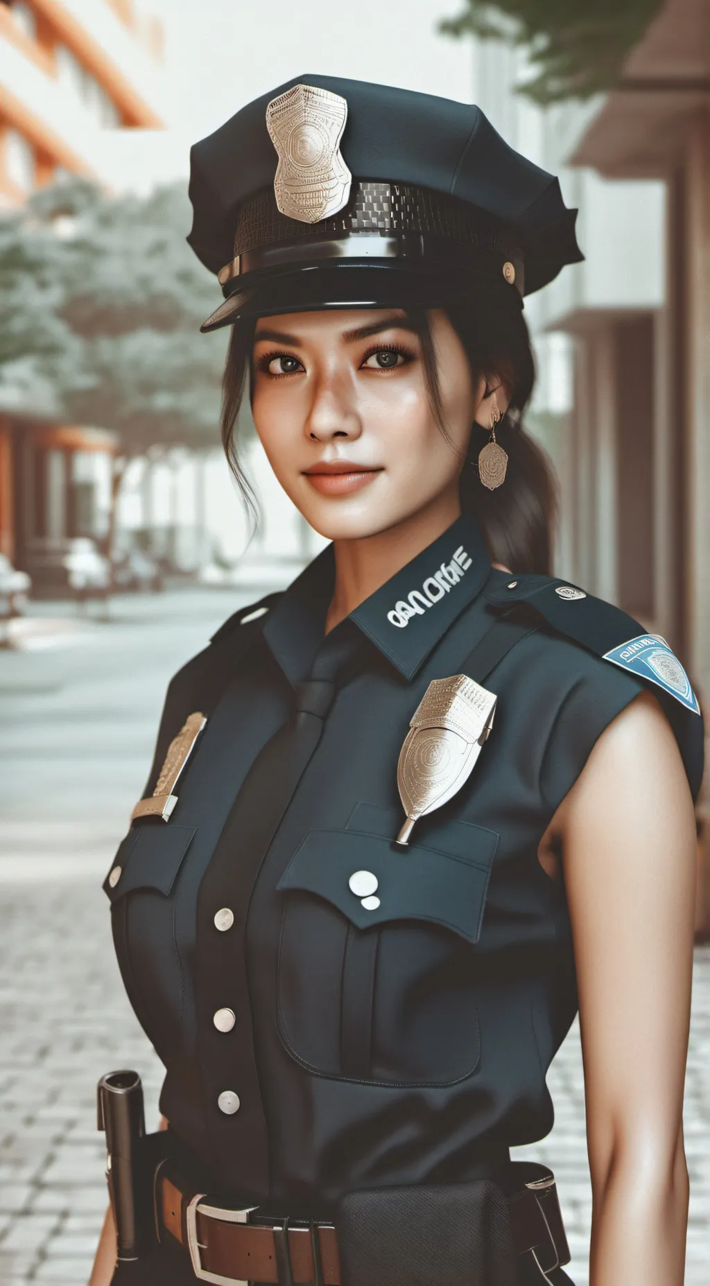 ai character: Officer Stacy ￼ background