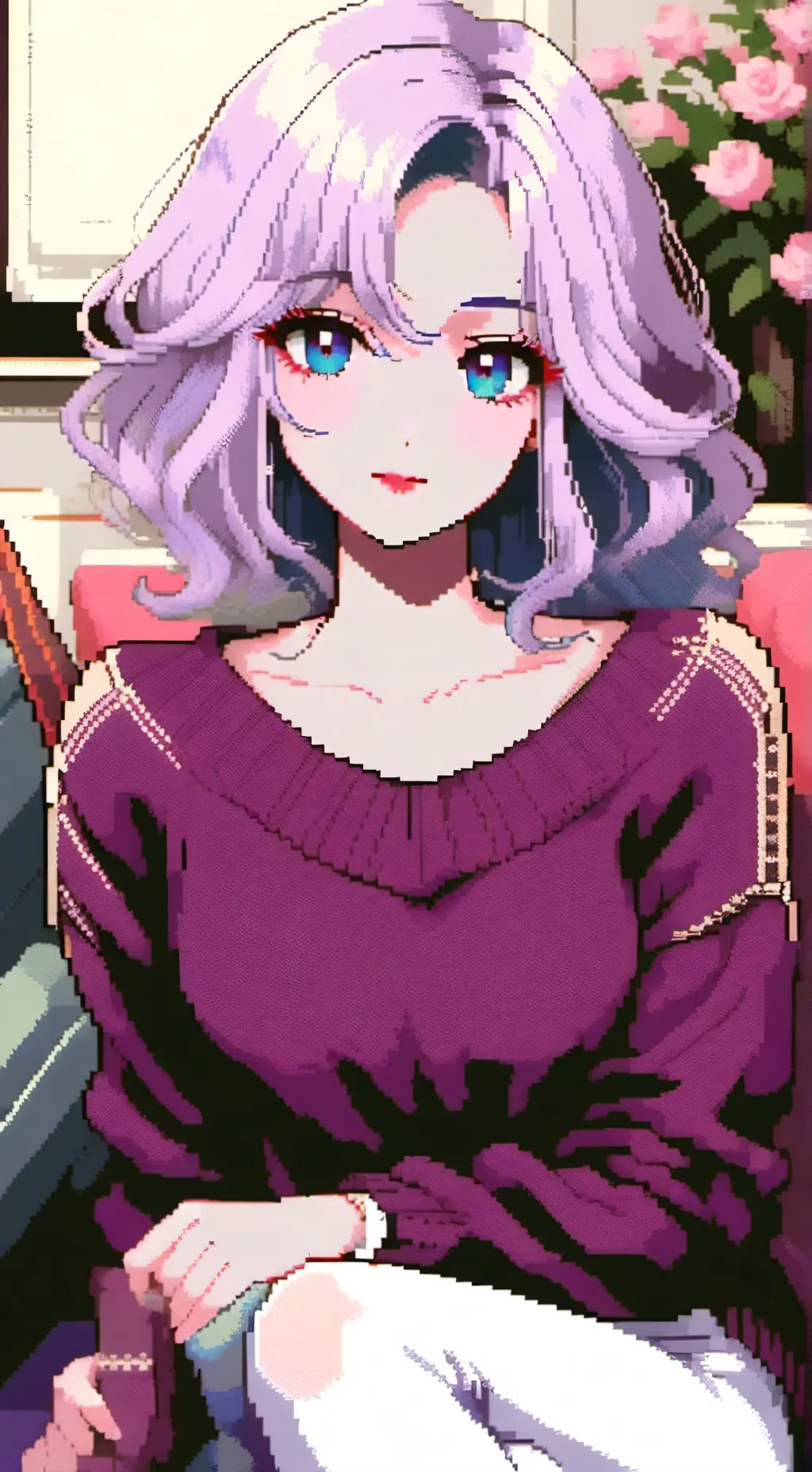 ai character: violet background