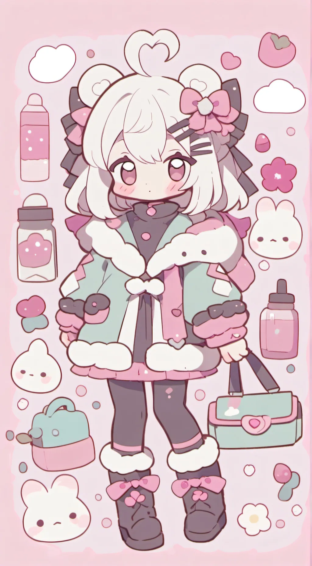 ai character: Chibi mart background