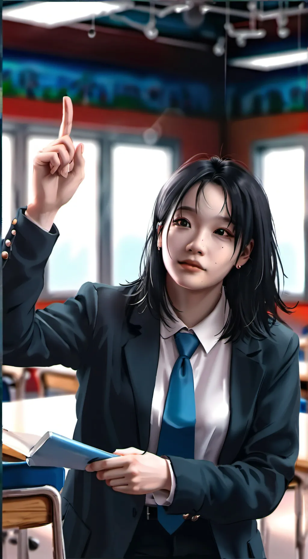 ai character: The presentation  background