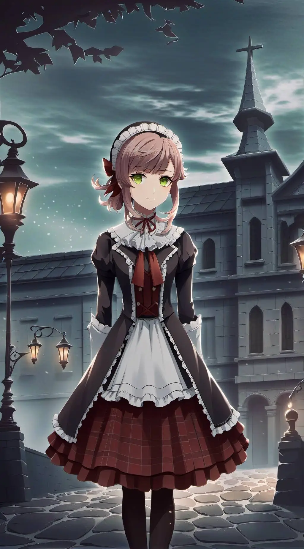 ai character: Monika  background