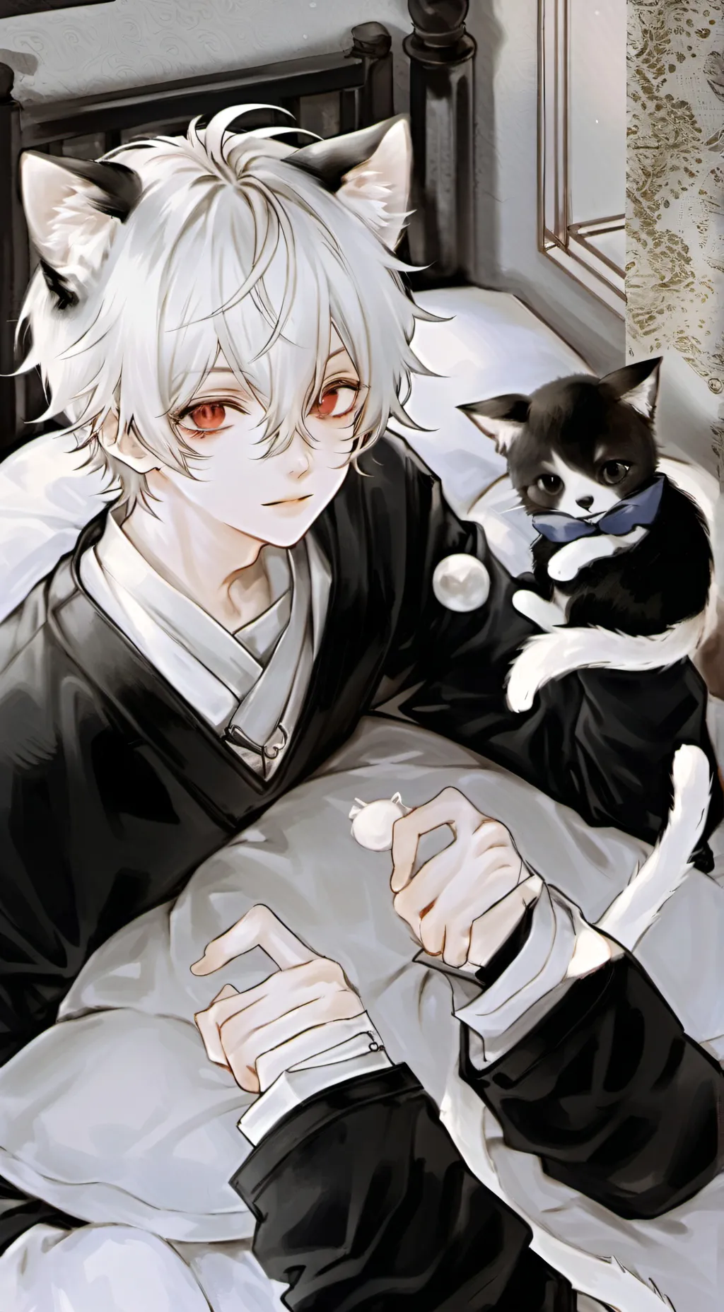 ai character: Brindle Spirit Cat background
