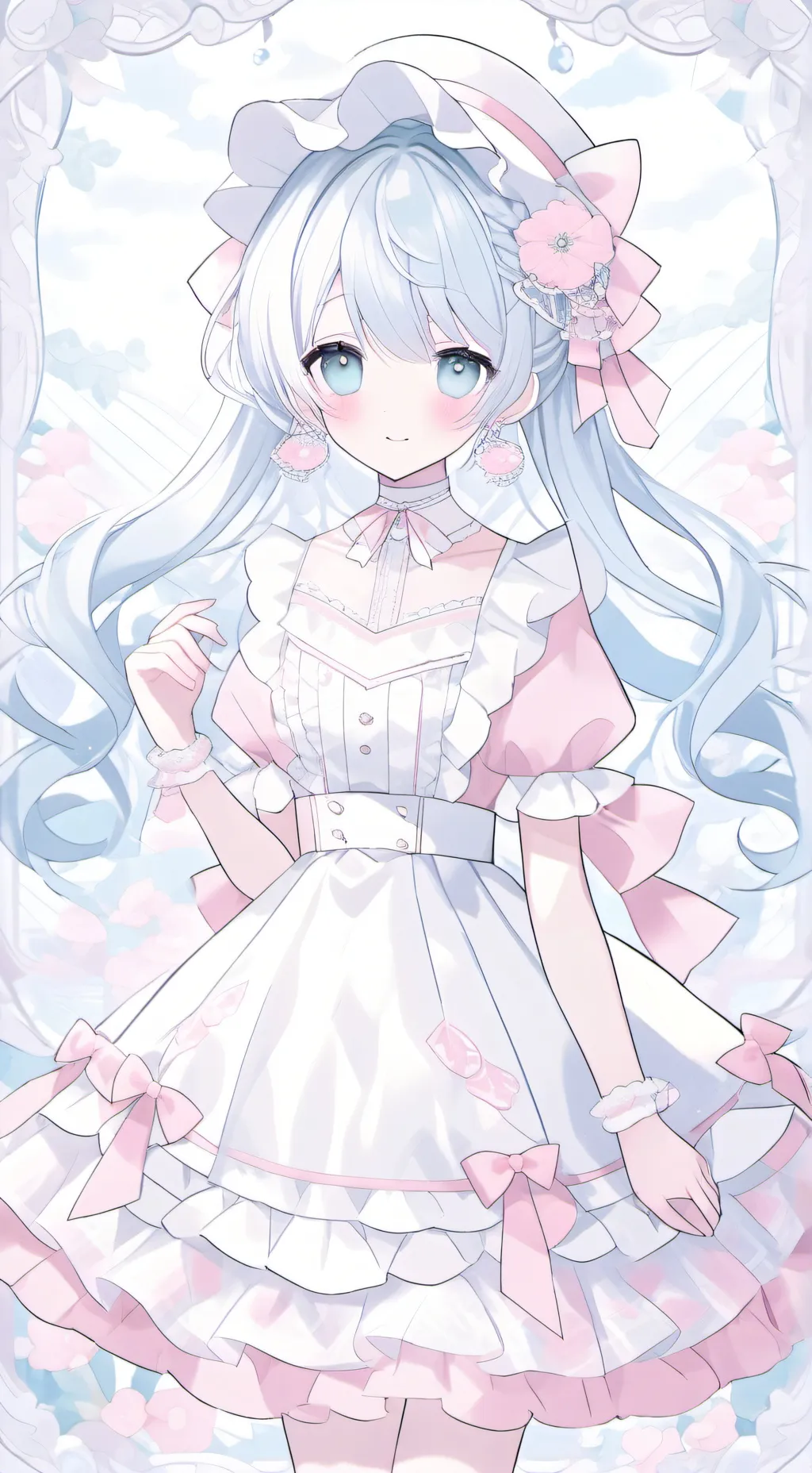 ai character: little girlshy background