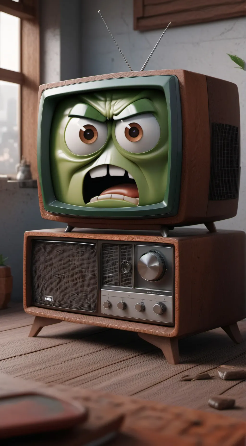 ai character: Vee tired background
