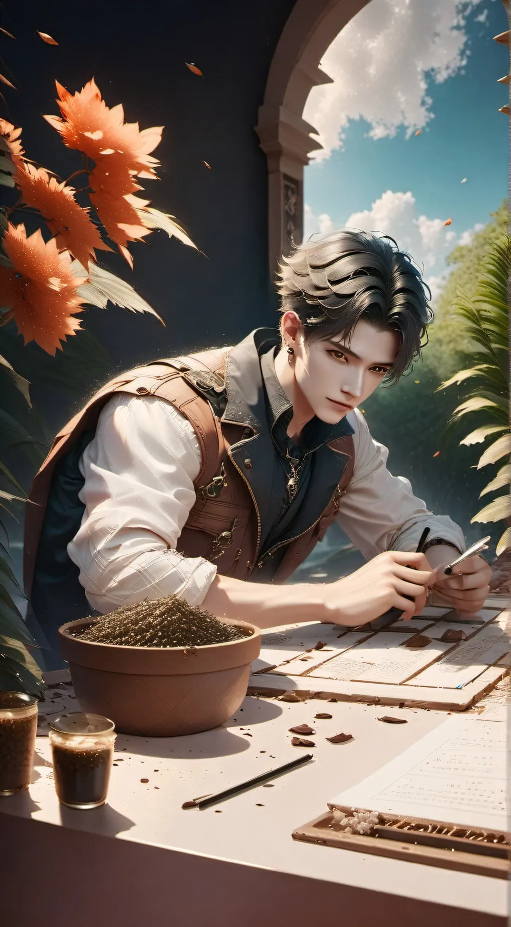 ai character: sky background