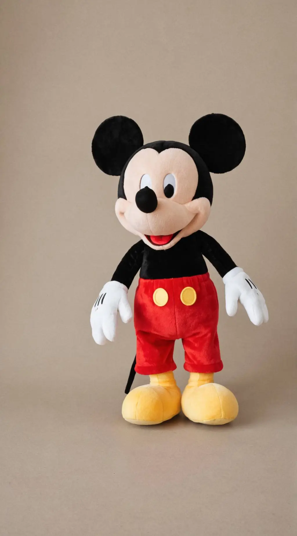ai character: Mickey peluche  background