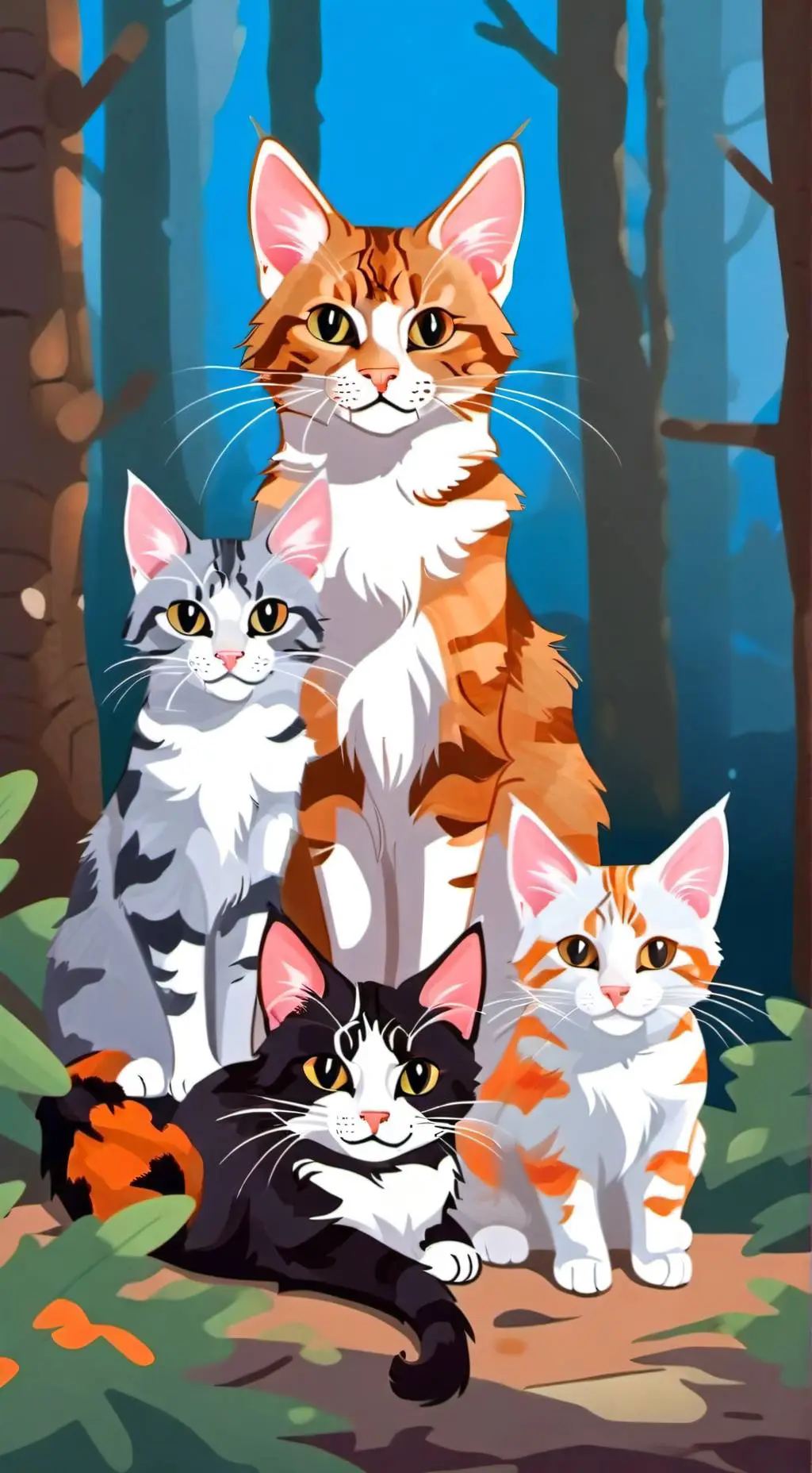 ai character: Leaf-star background