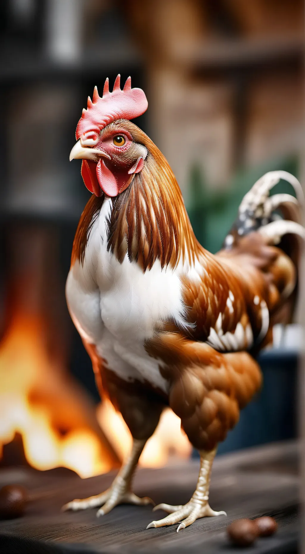 ai character: TALKING CHICKEN>:D background