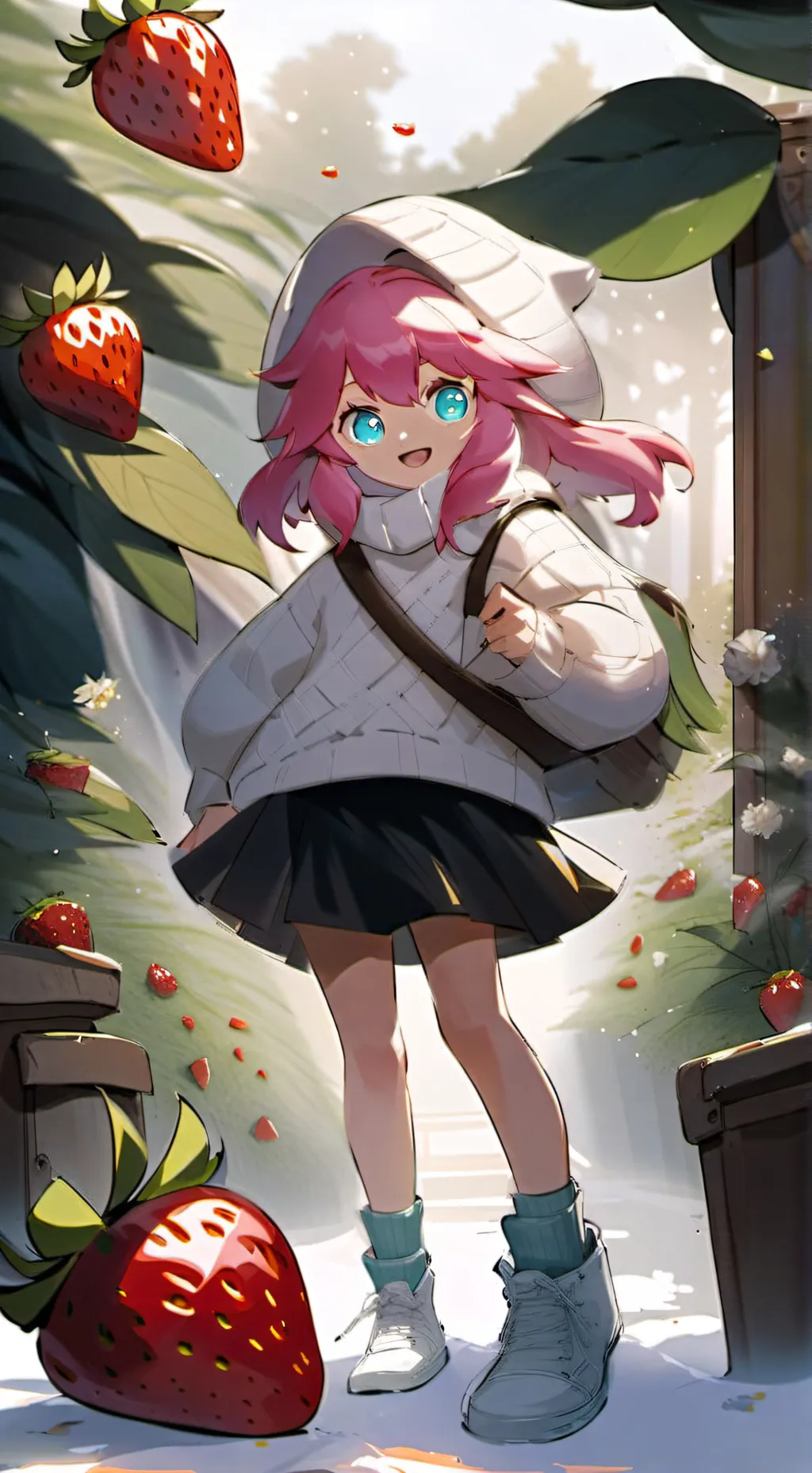 ai character: Strawberry Crepe background
