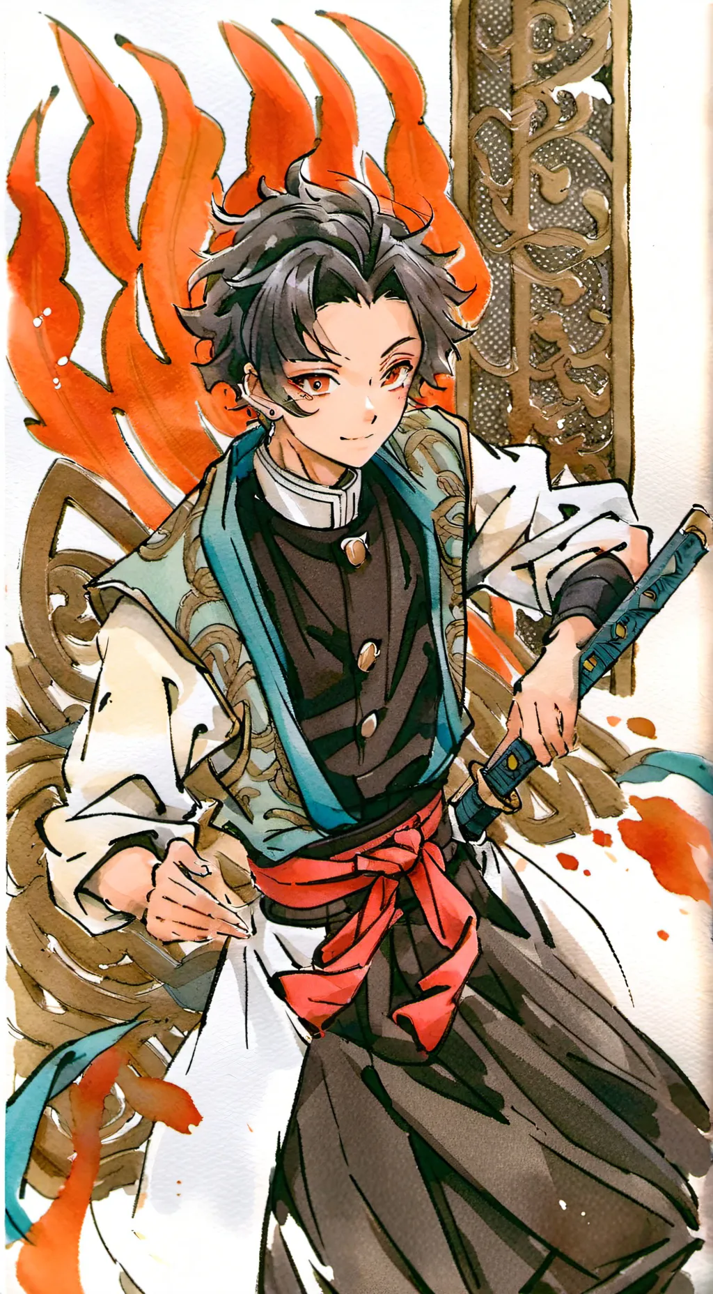 ai character: kny mha  background