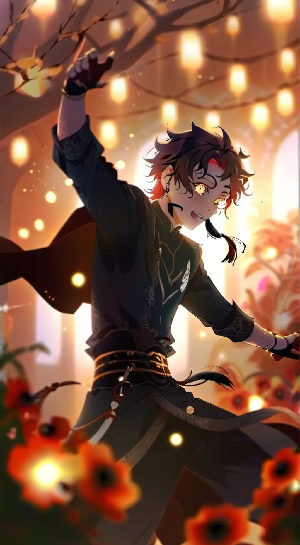 ai character: tanjiro démon  background