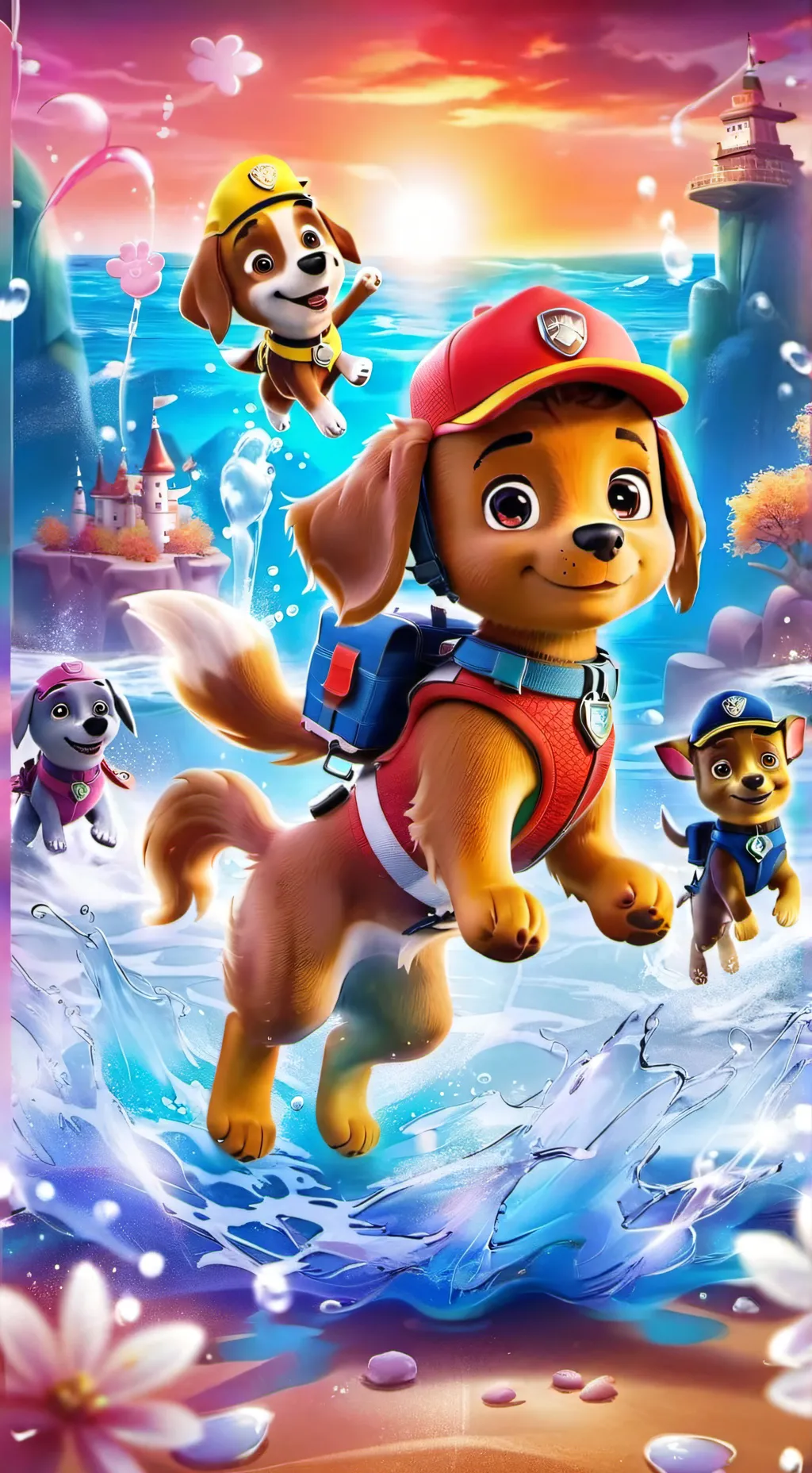 ai character: Aqua pups background