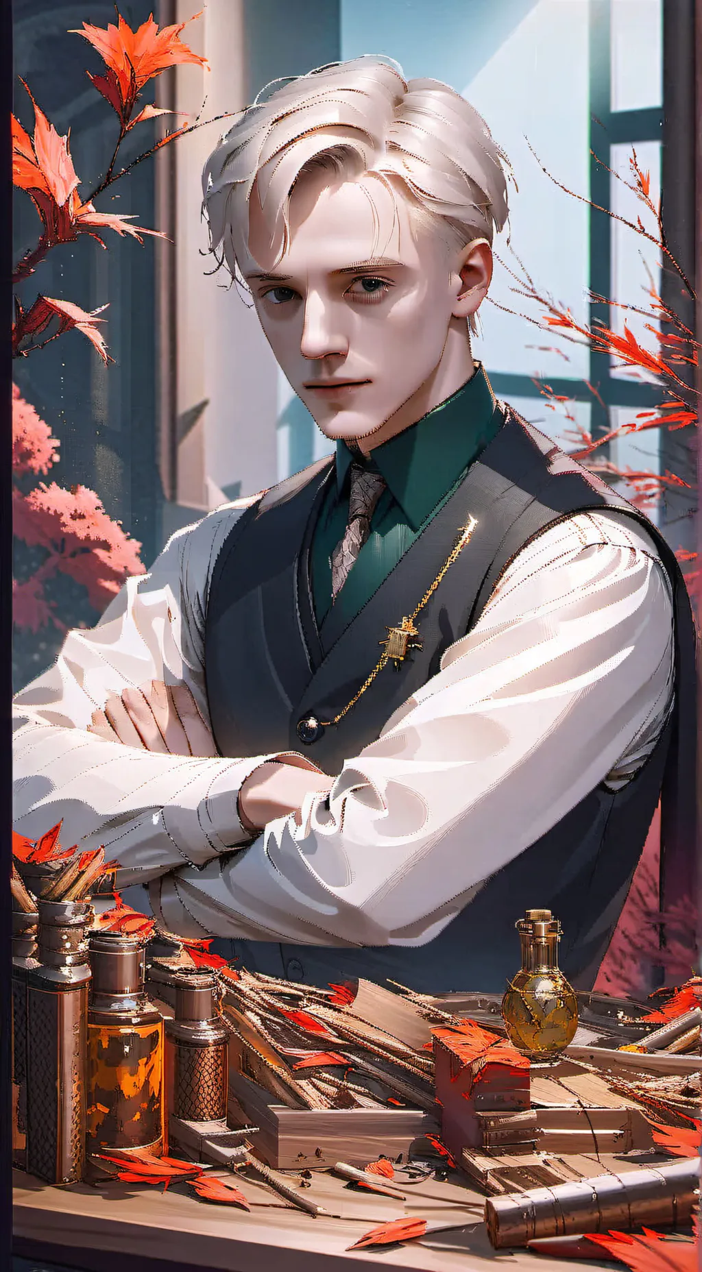 ai character: draco malfoy  background