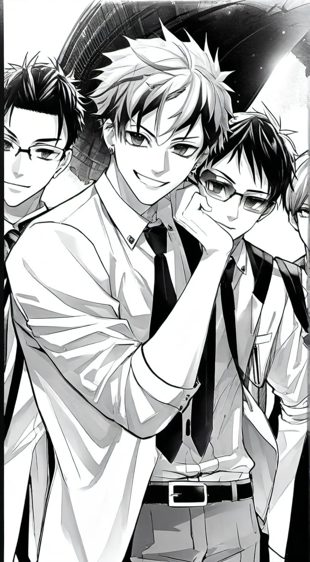 ai character: groupe de potes  background