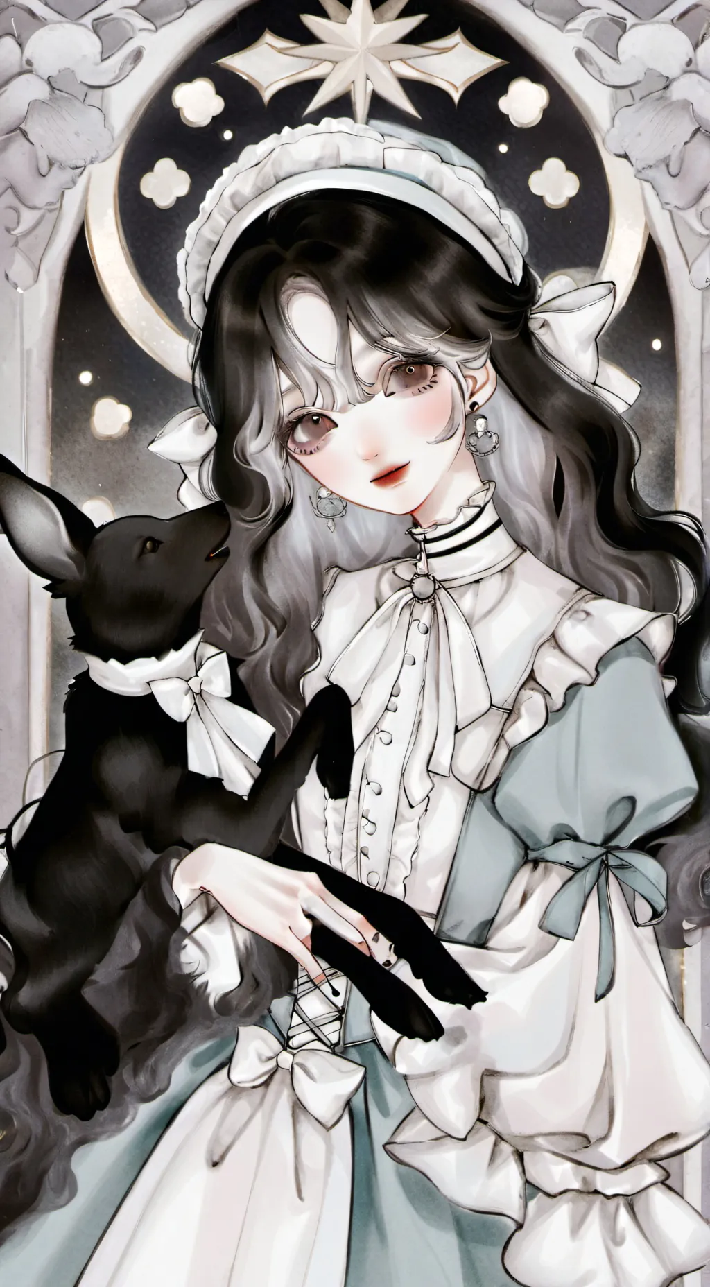 ai character: Bianca ⚪️⚫️ background