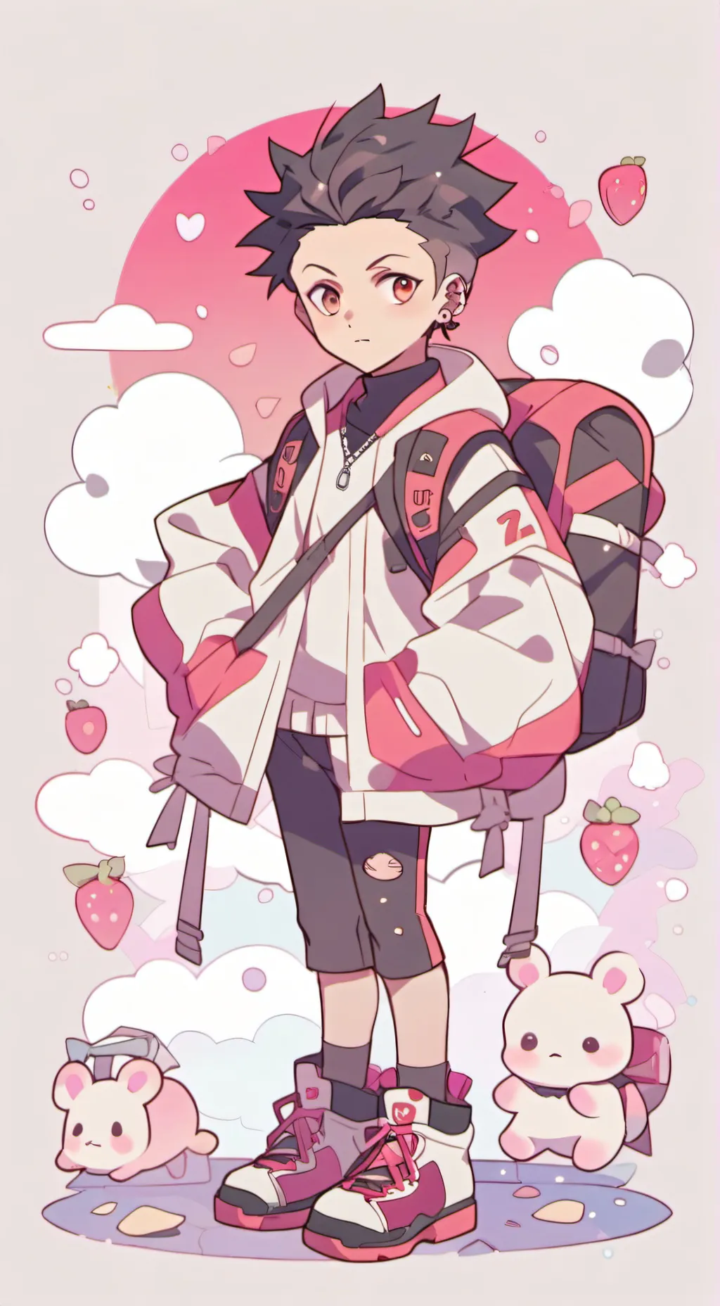 ai character: KNY+squidgame2 background