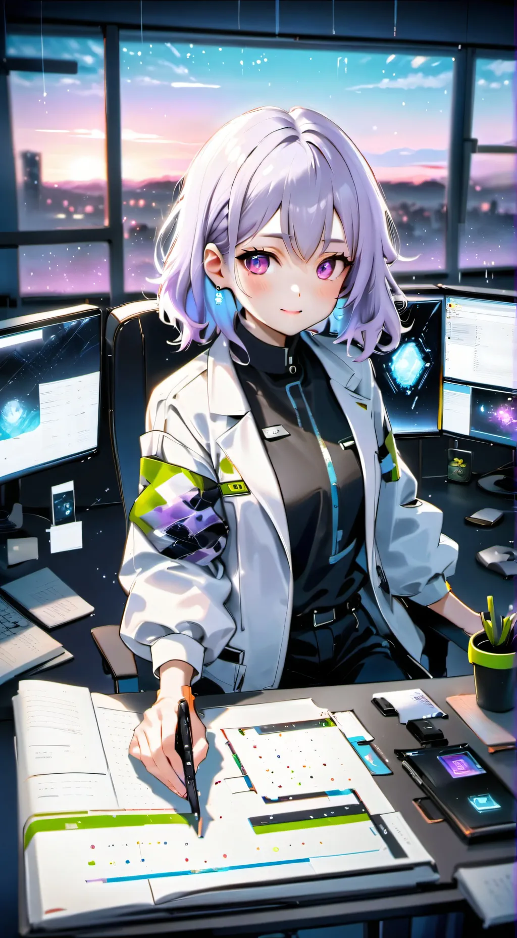 ai character: Mira.exe background