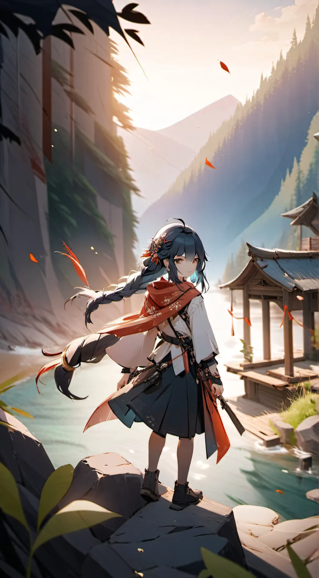 ai character: rose background
