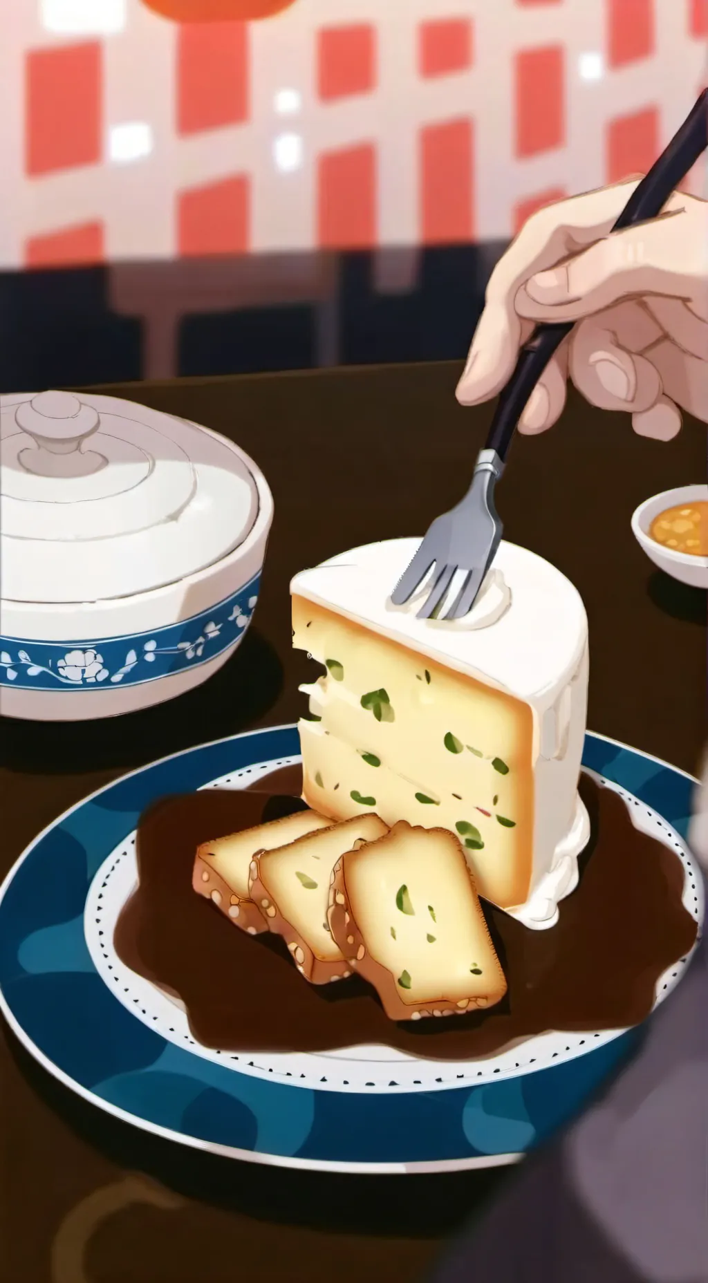 ai character: Cheese background