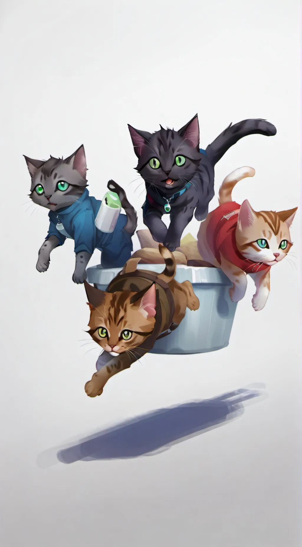 ai character: cup of kittens background