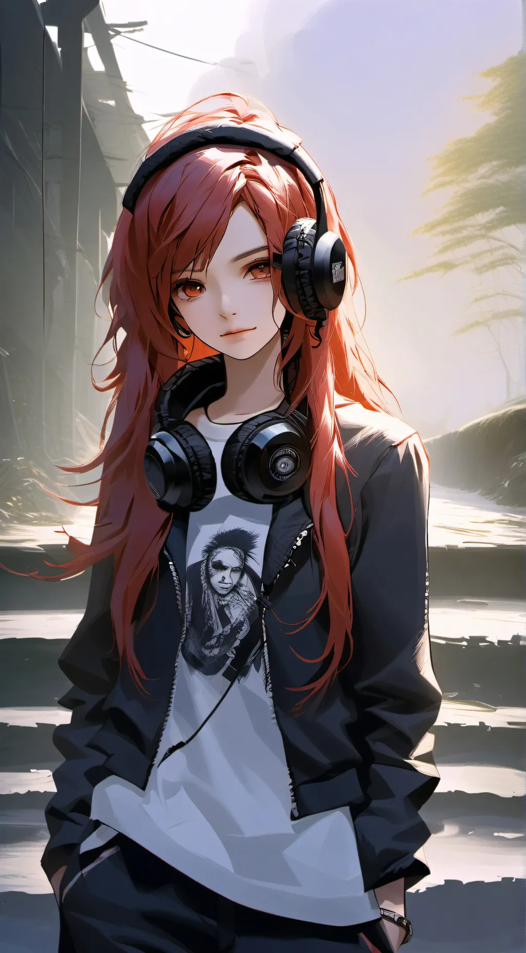 ai character: Emo Autumn background