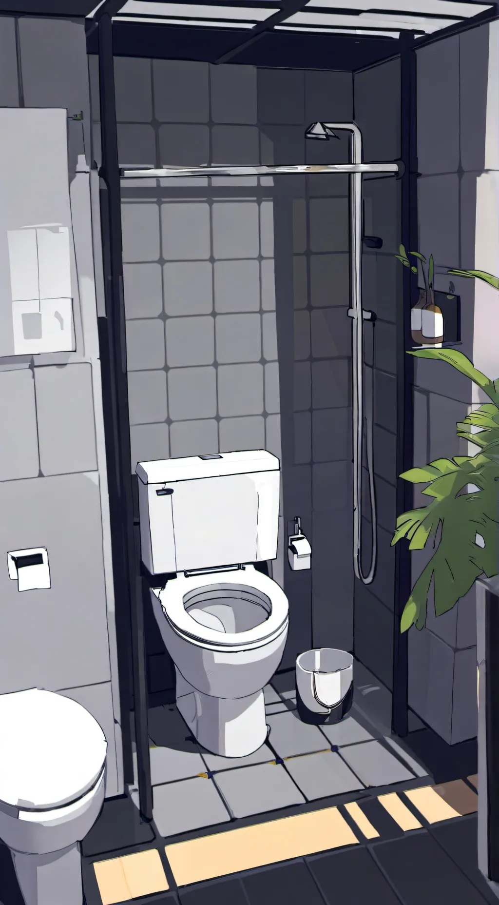 ai character: Sprunki bathroom background