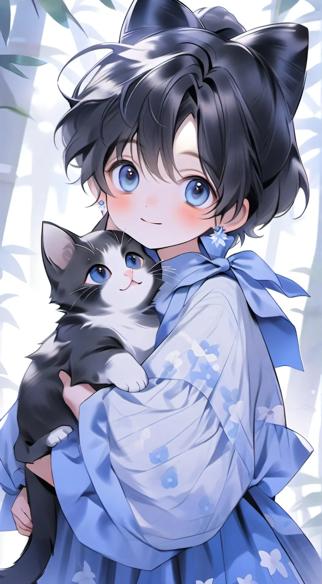 ai character: kid with cat background