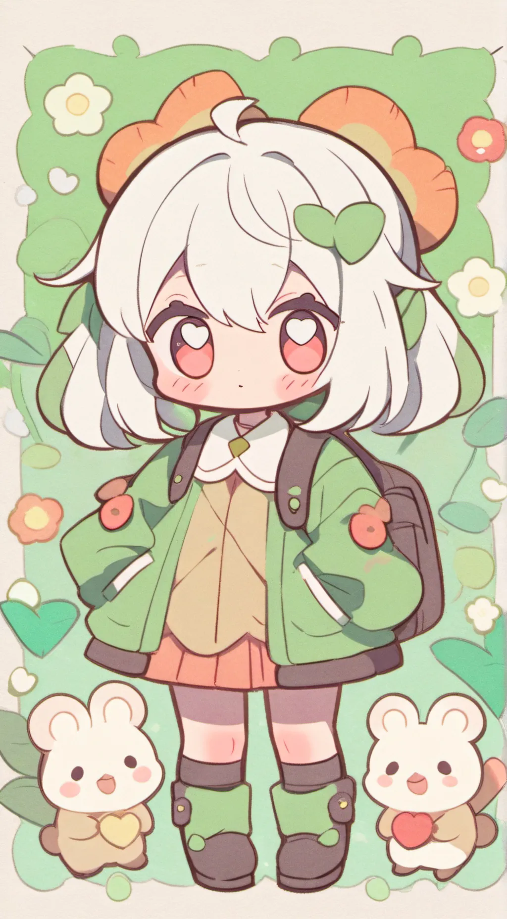 ai character: Little chibi  background