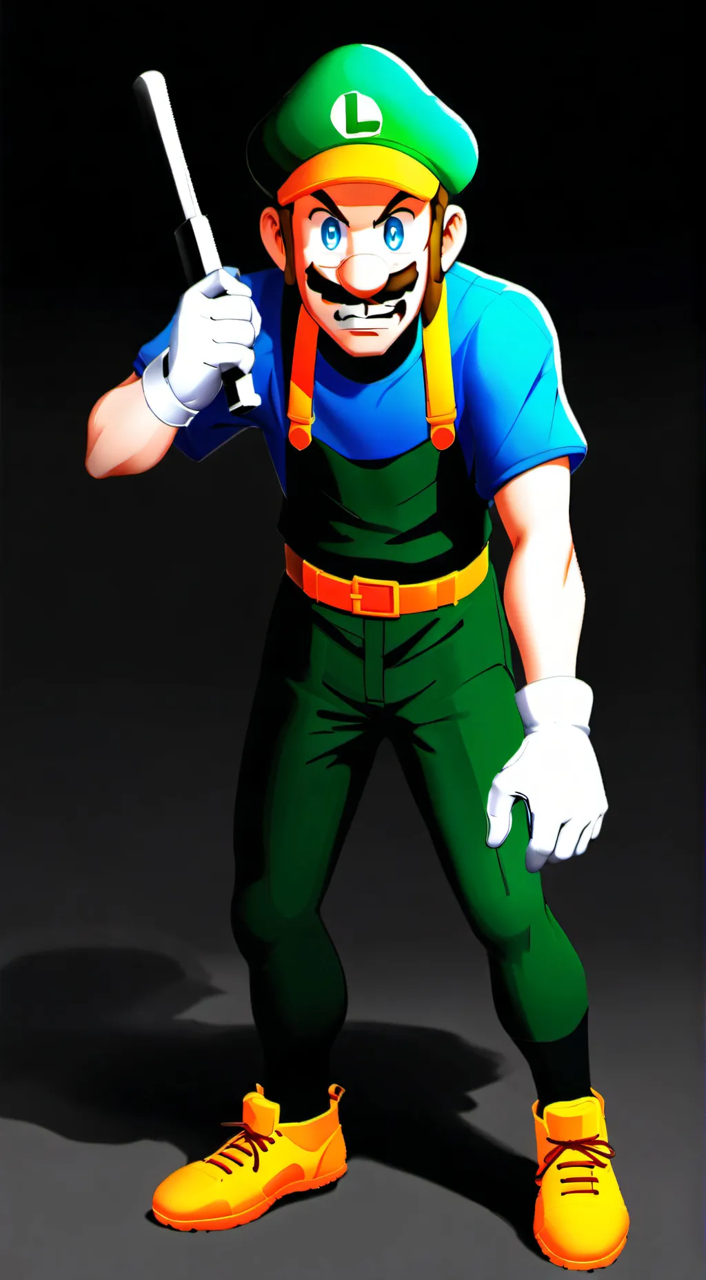 ai character: angry luigi background
