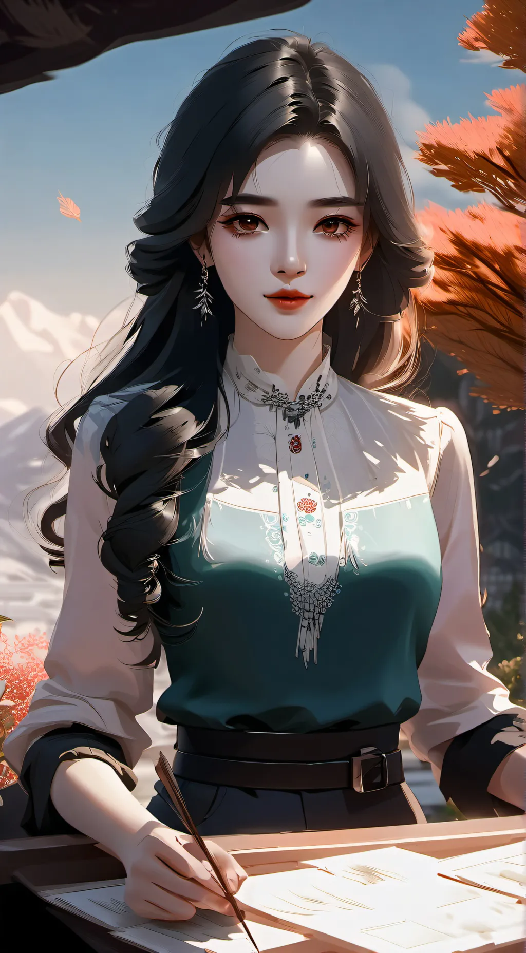 ai character: coral background