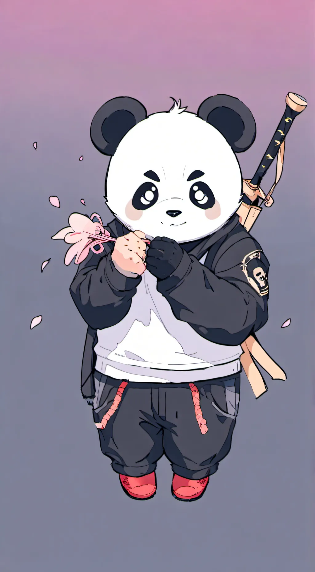 ai character: pequeño panda background