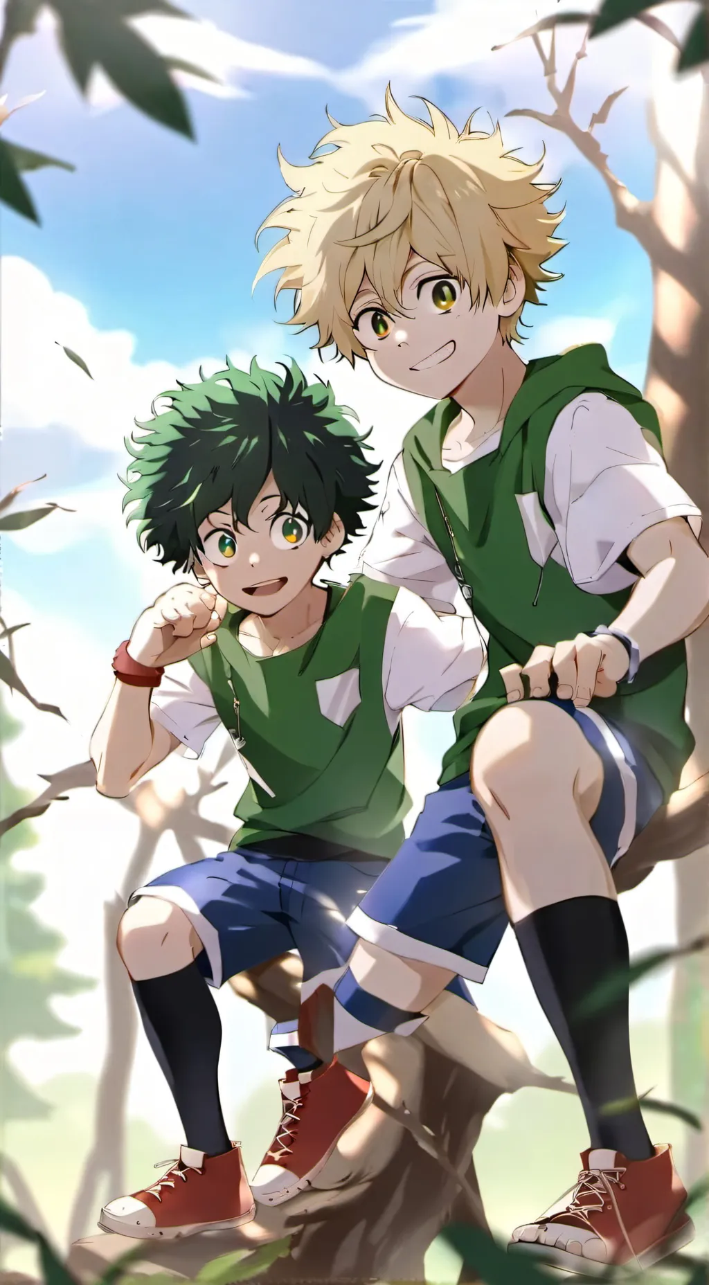 ai character: Bakugo&Deku as kid background