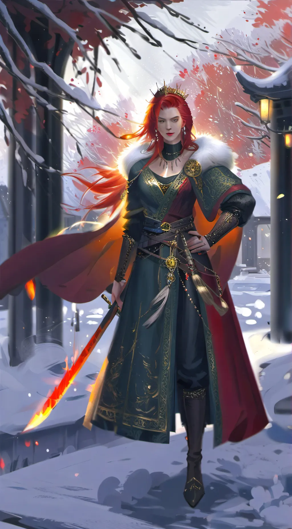 ai character: Elaine Flammea background
