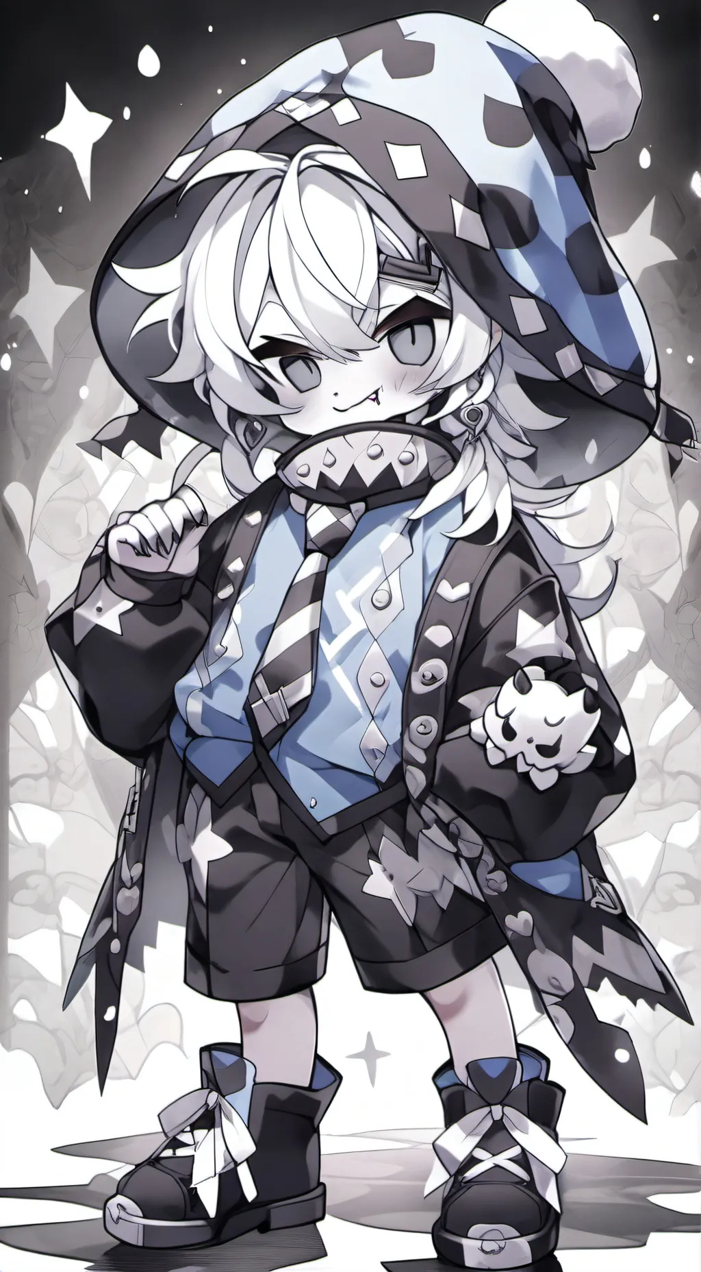 ai character: Shadow milk cookie background