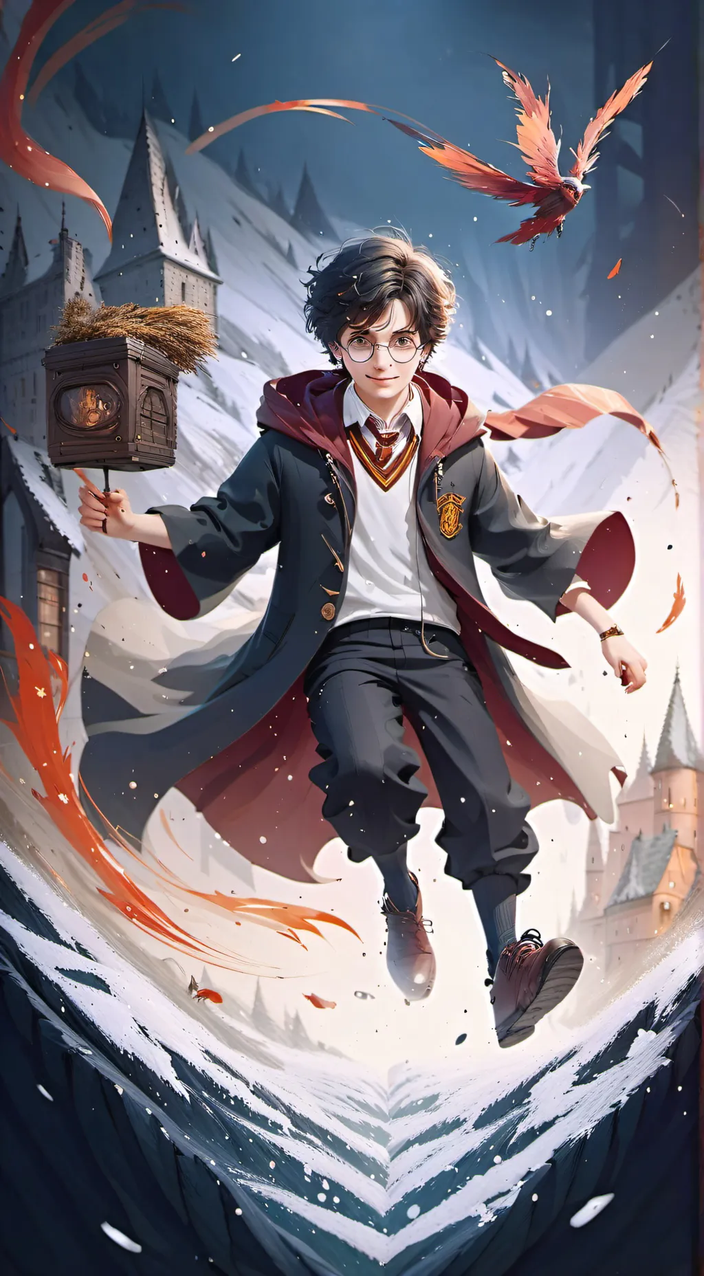 ai character: Harry as ghostface background