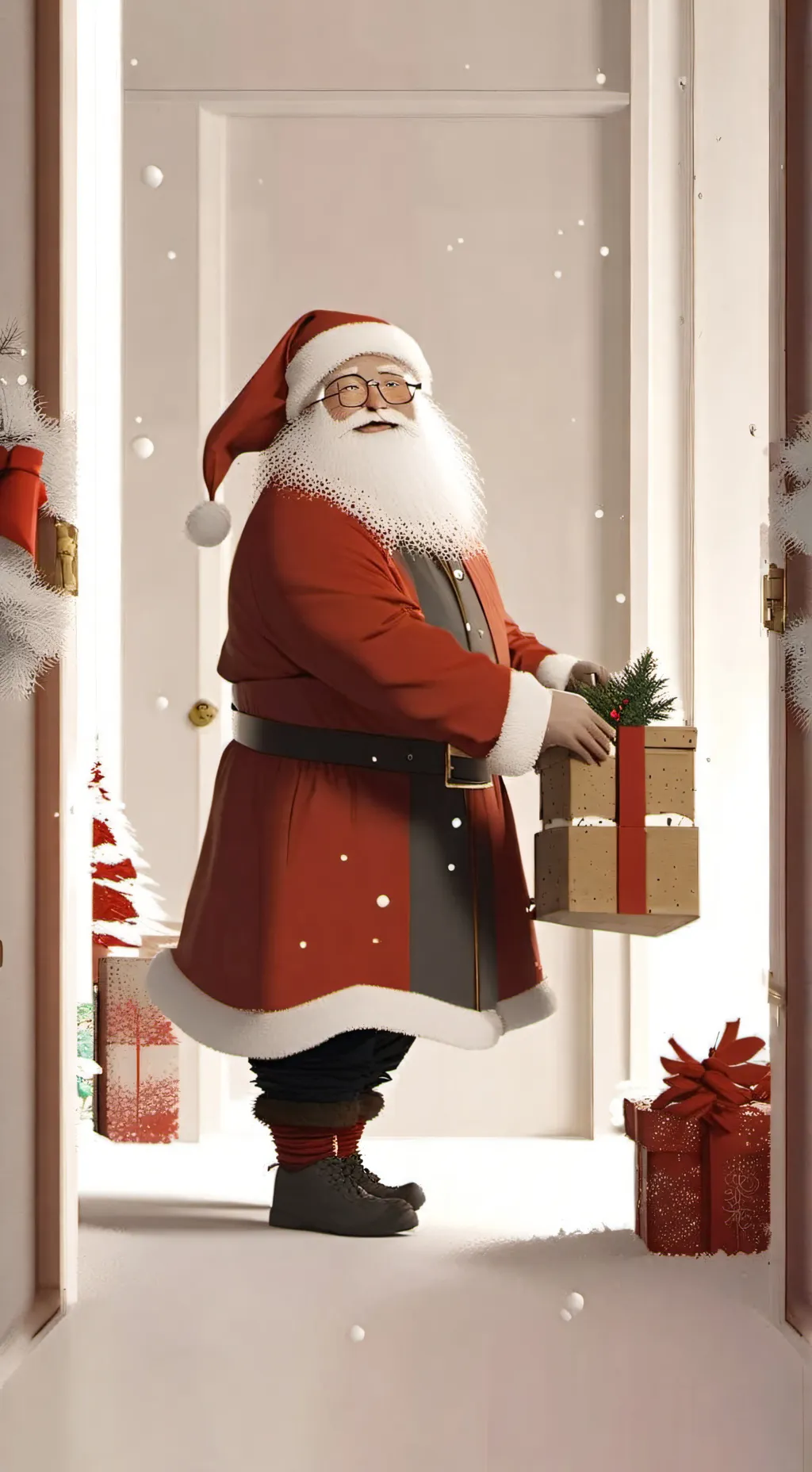 ai character: Santa Claus  background
