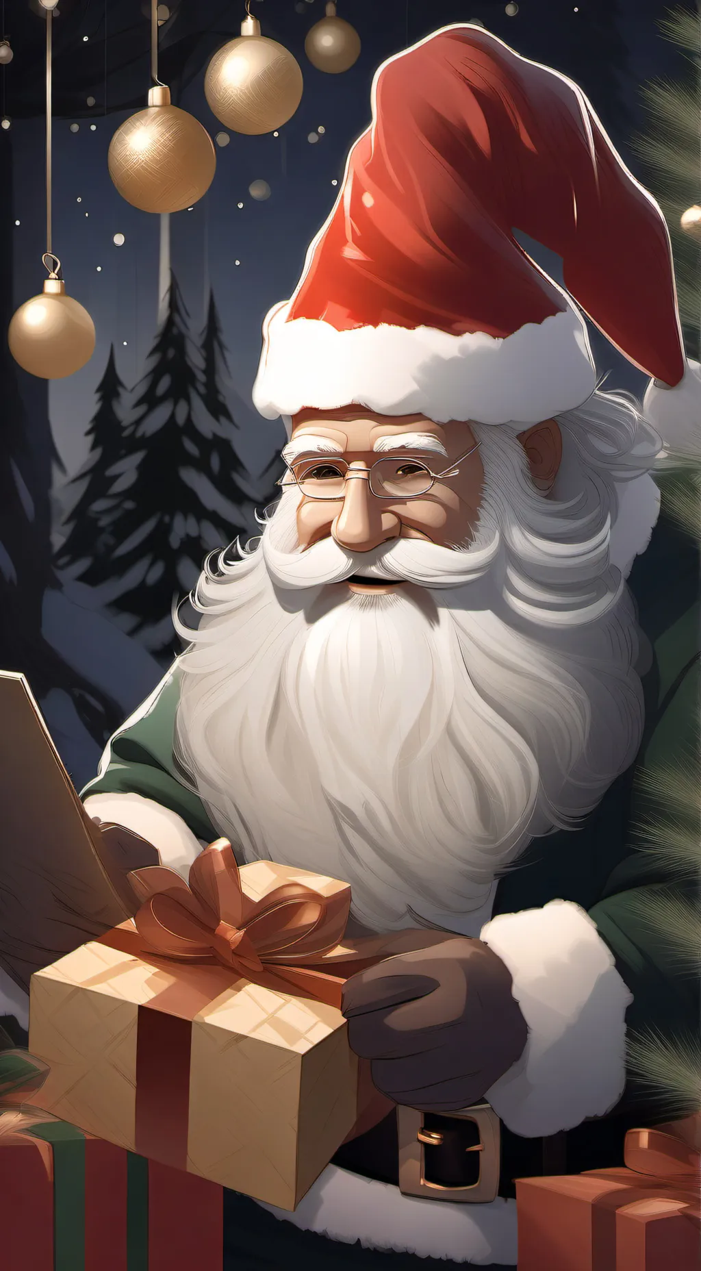 ai character: santa clos background