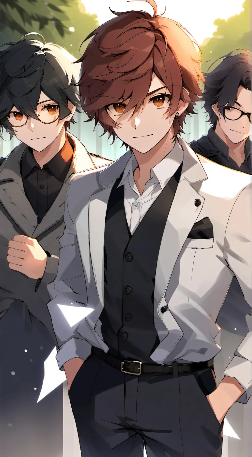 ai character: a group of boys  background
