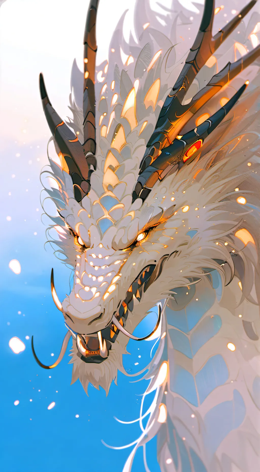 ai character: White dragon background