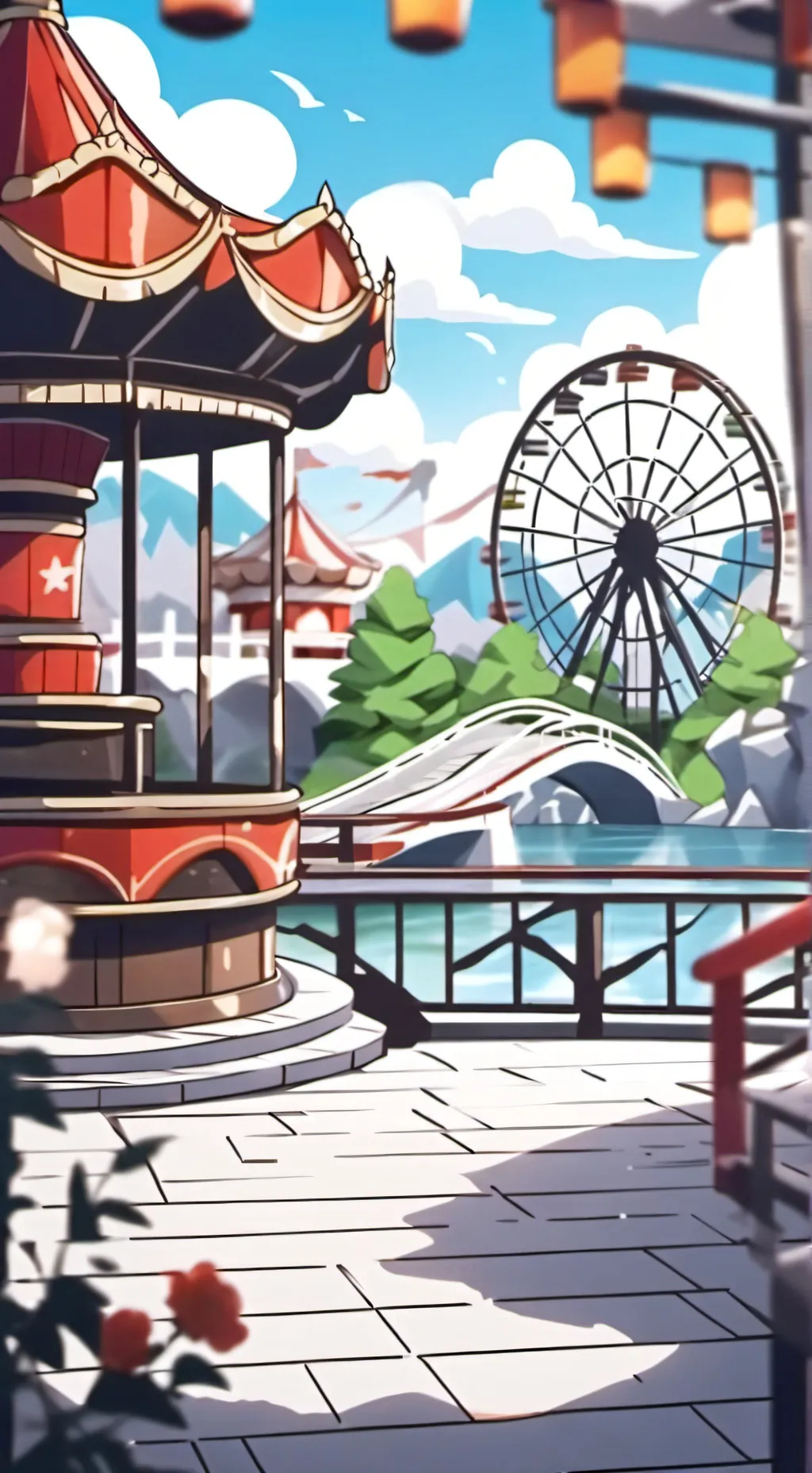 ai character: Amusementpark  background