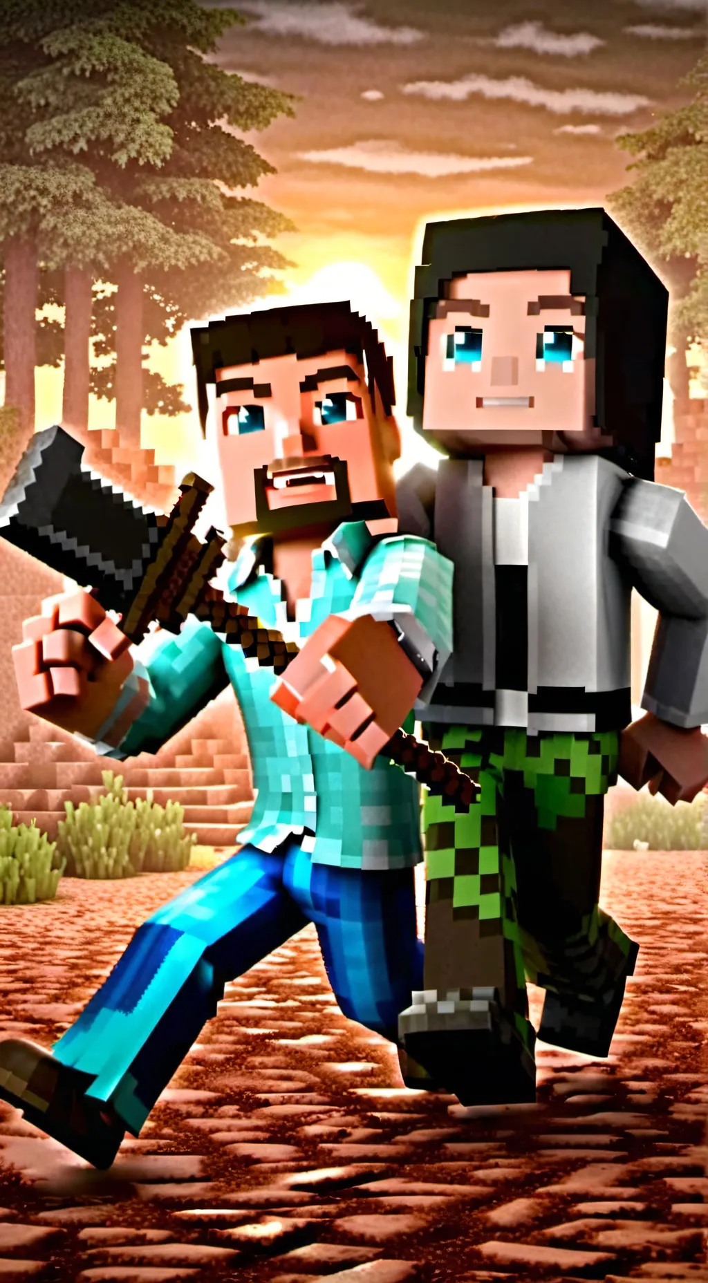ai character: Minecraft Feet  background