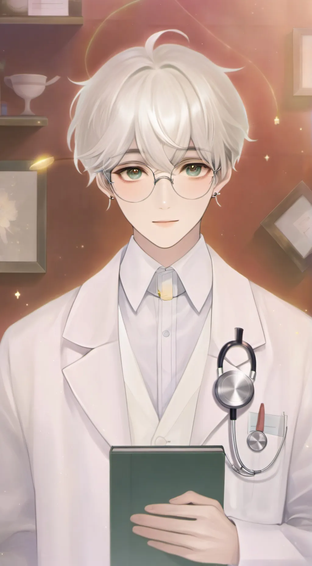 ai character: 🤍 silver 🤍 background