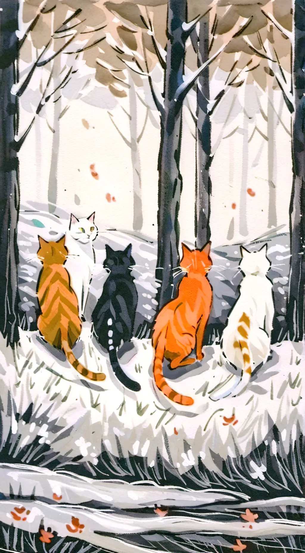 ai character: Sad warrior cats background