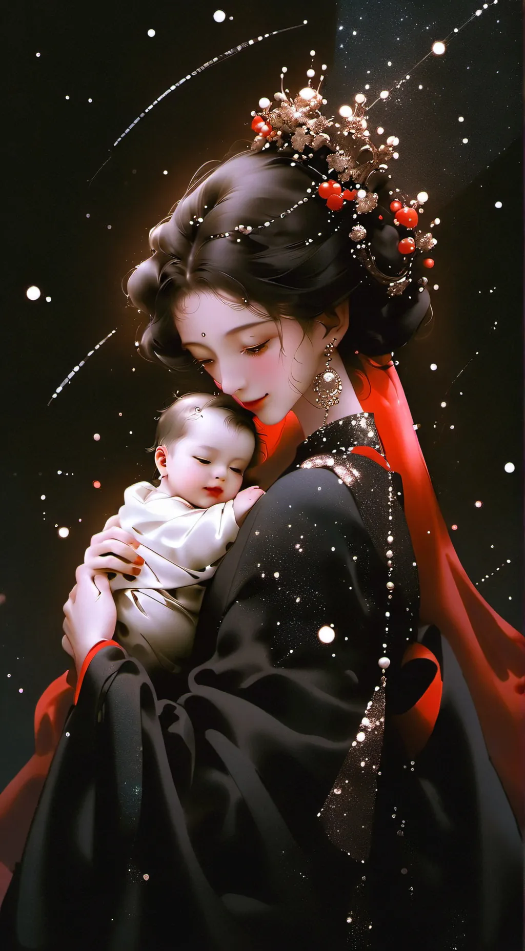 ai character: adorable baby  background